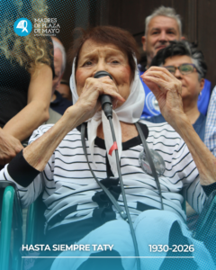 Falleció Taty Almeida, presidenta de Madres de Plaza de Mayo-Línea fundadora.