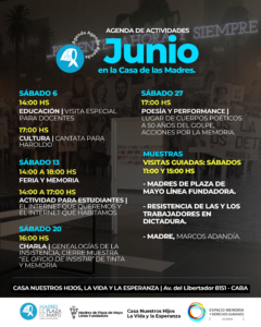 La Casa de las Madres presenta su agenda de actividades durante Junio 2026